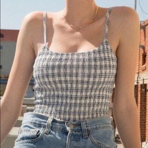 Brandy Melville white and blue Izzy tank